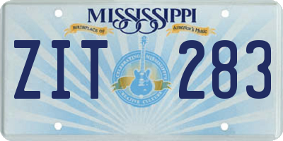 MS license plate ZIT283