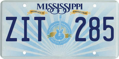 MS license plate ZIT285
