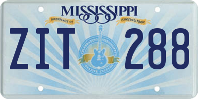 MS license plate ZIT288