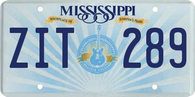MS license plate ZIT289