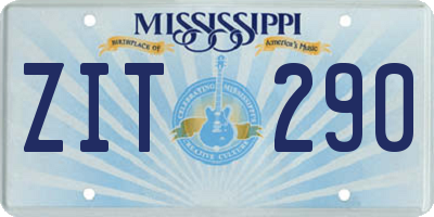 MS license plate ZIT290