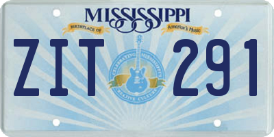 MS license plate ZIT291