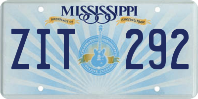MS license plate ZIT292