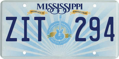 MS license plate ZIT294