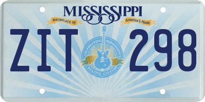 MS license plate ZIT298