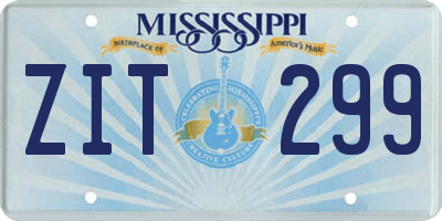 MS license plate ZIT299