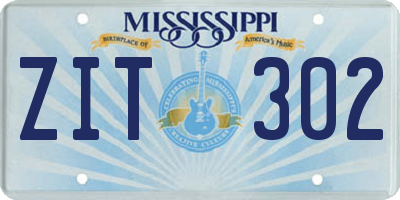 MS license plate ZIT302