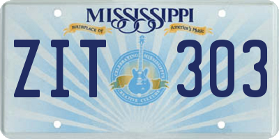 MS license plate ZIT303