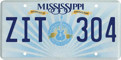 MS license plate ZIT304