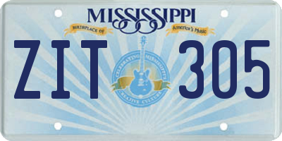 MS license plate ZIT305