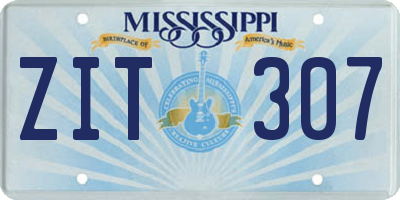 MS license plate ZIT307