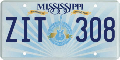 MS license plate ZIT308