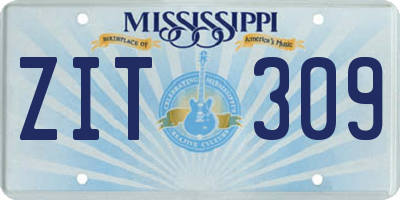 MS license plate ZIT309