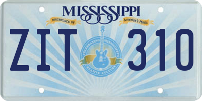 MS license plate ZIT310