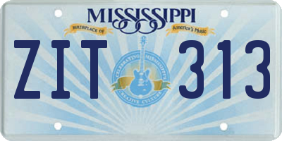 MS license plate ZIT313