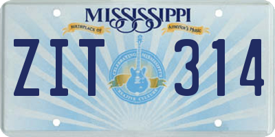 MS license plate ZIT314