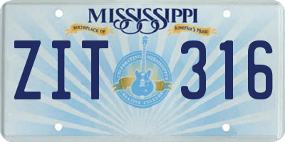 MS license plate ZIT316