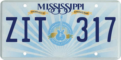 MS license plate ZIT317