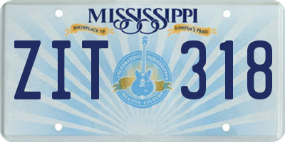 MS license plate ZIT318
