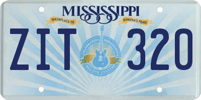 MS license plate ZIT320