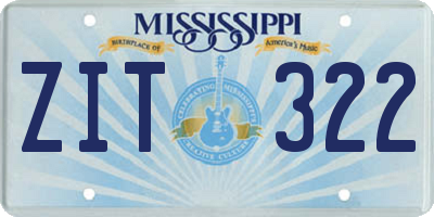 MS license plate ZIT322