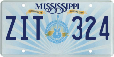 MS license plate ZIT324
