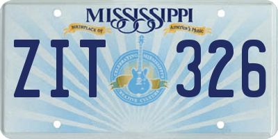 MS license plate ZIT326