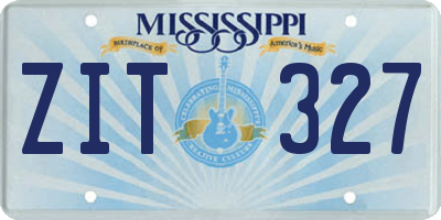 MS license plate ZIT327