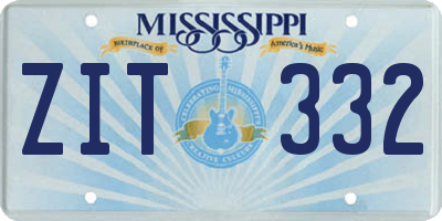 MS license plate ZIT332