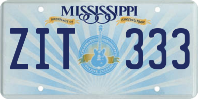 MS license plate ZIT333