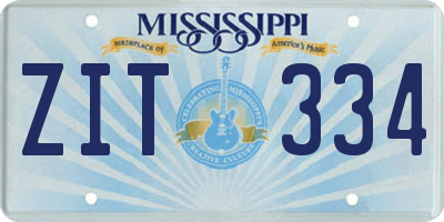 MS license plate ZIT334
