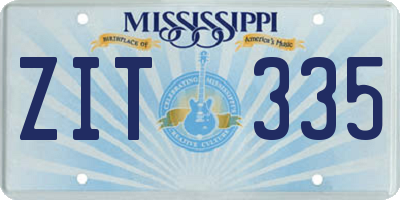 MS license plate ZIT335