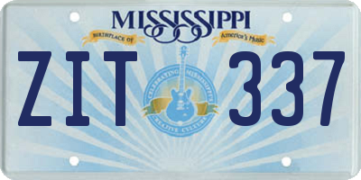 MS license plate ZIT337