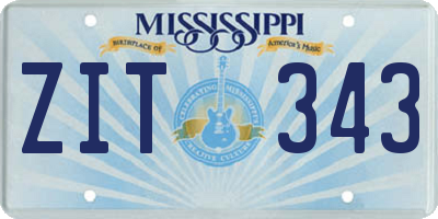 MS license plate ZIT343