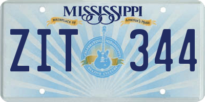 MS license plate ZIT344