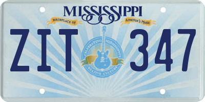 MS license plate ZIT347