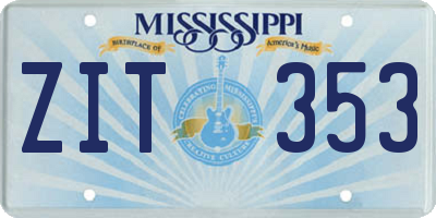 MS license plate ZIT353