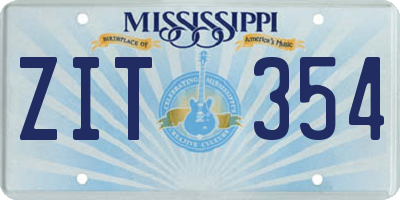 MS license plate ZIT354