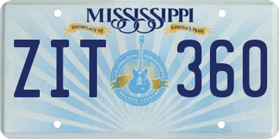 MS license plate ZIT360