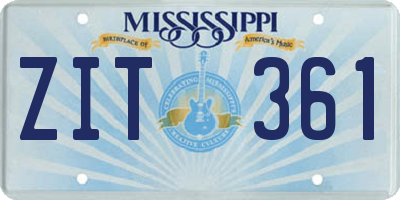 MS license plate ZIT361
