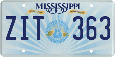 MS license plate ZIT363