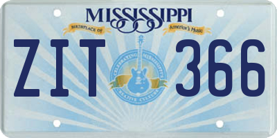 MS license plate ZIT366