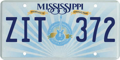 MS license plate ZIT372