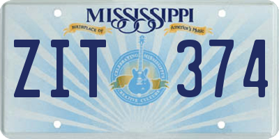 MS license plate ZIT374