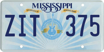 MS license plate ZIT375