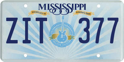 MS license plate ZIT377
