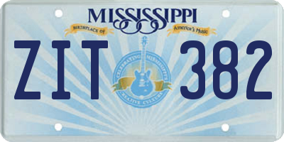 MS license plate ZIT382