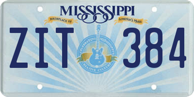 MS license plate ZIT384