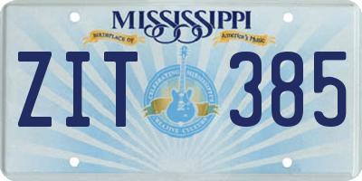 MS license plate ZIT385