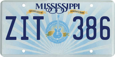 MS license plate ZIT386
